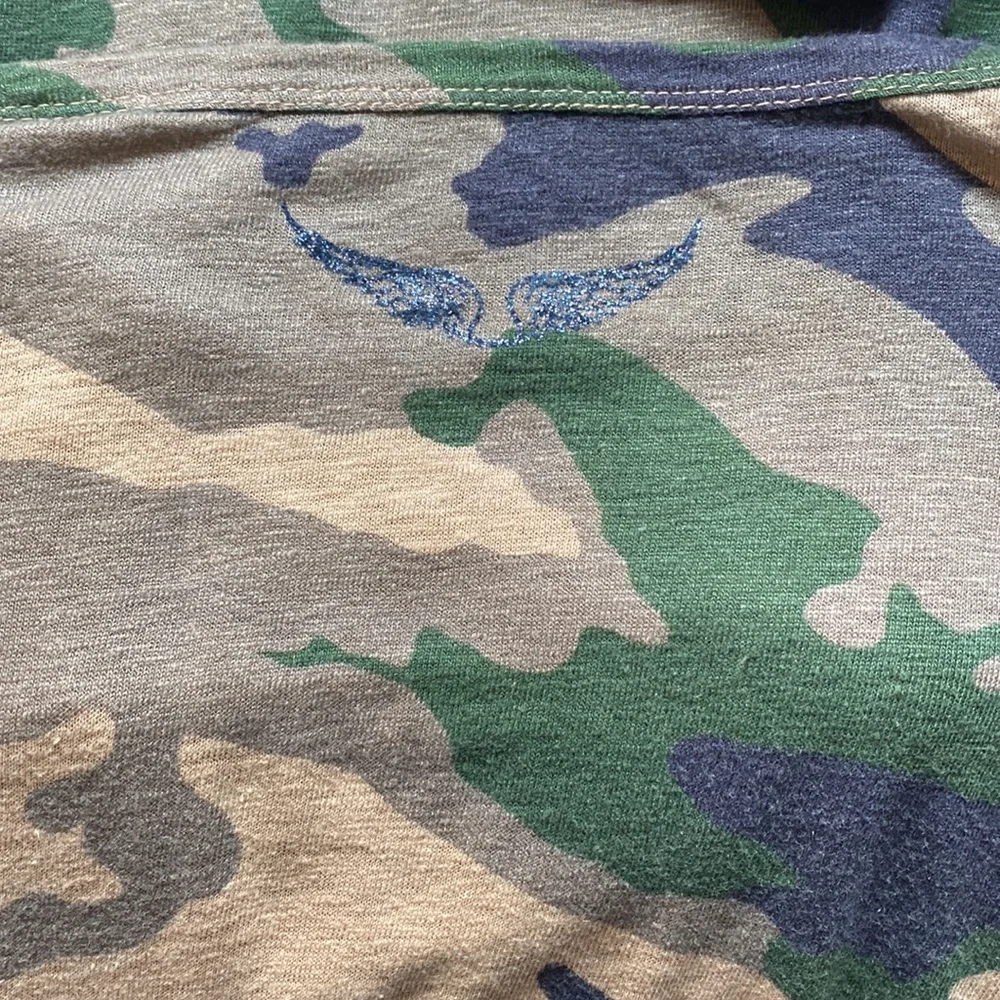 Zadig & Voltaire Willy Lin Camo Linen Long Sleeve Top - Picture 6 of 6